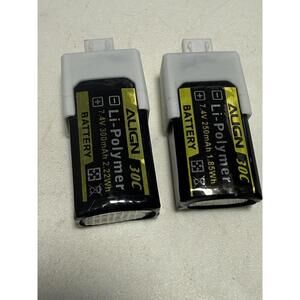 Align 2S1P LiPo Battery 30C (7.4V/300mAh) [AGNHBP03001] Lot Of 2